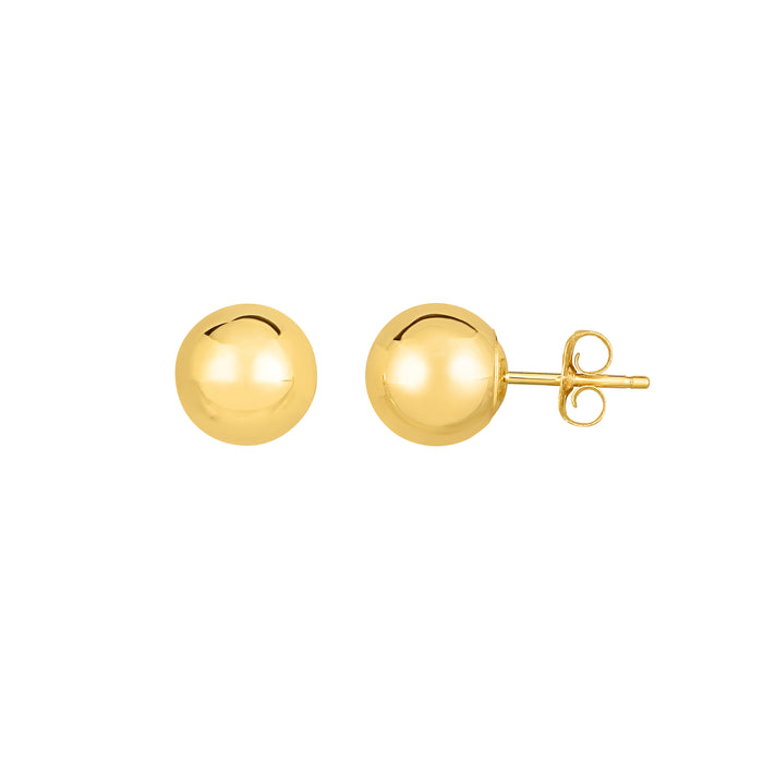 14 K GOLD POLISH BALL EARRING