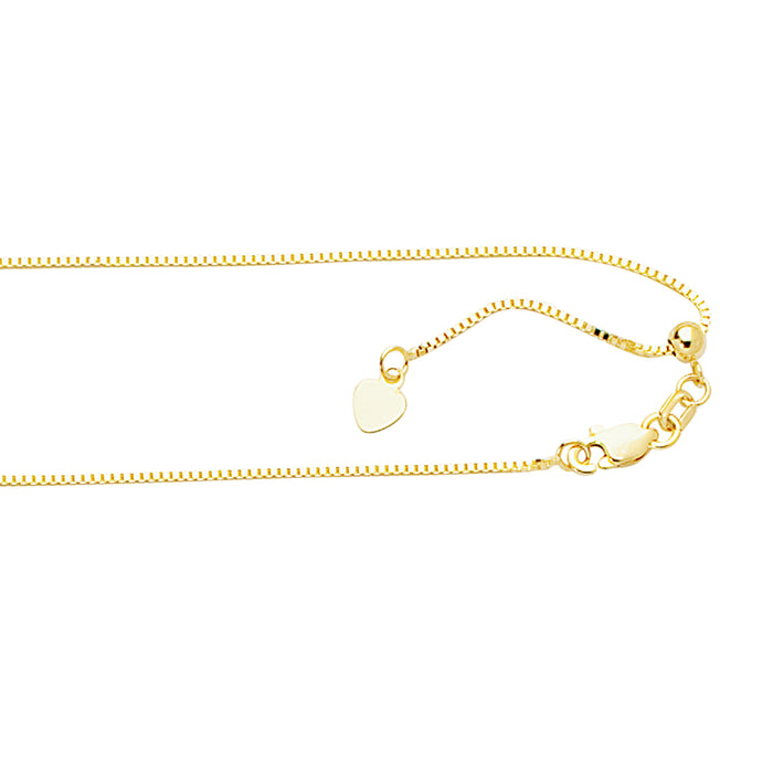 Silver 1.4mm Adjustable Yellow Box Chain