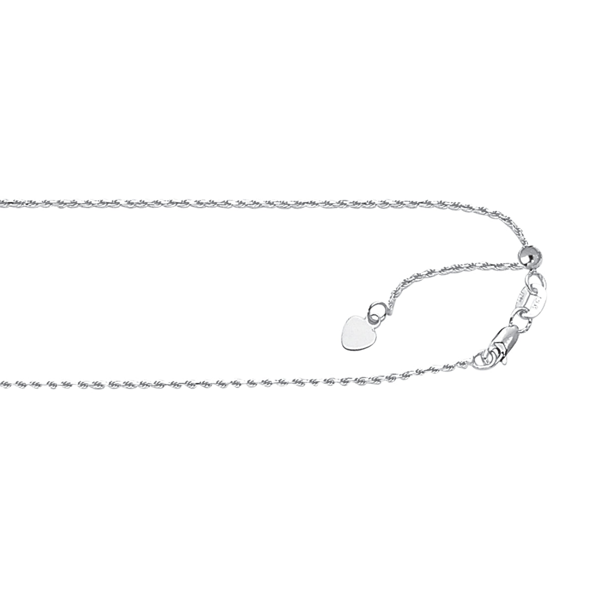 Silver 1.1mm Adjustable Wheat Chain