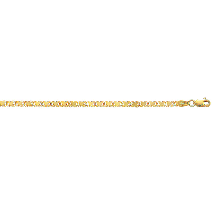 14K Gold 3mm Heart Chain