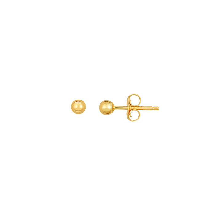 14 K GOLD POLISH BALL EARRING