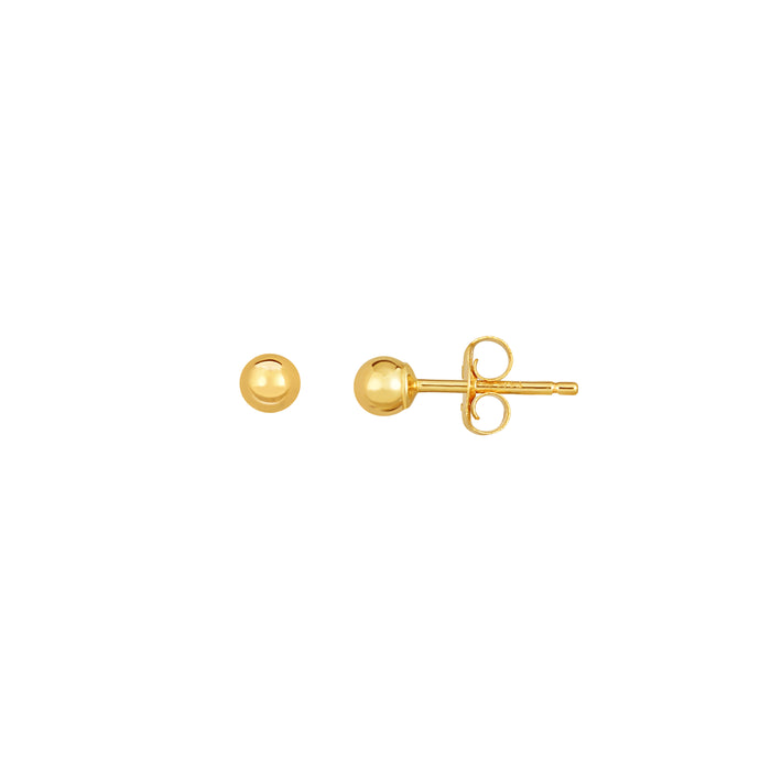 14 K GOLD POLISH BALL EARRING