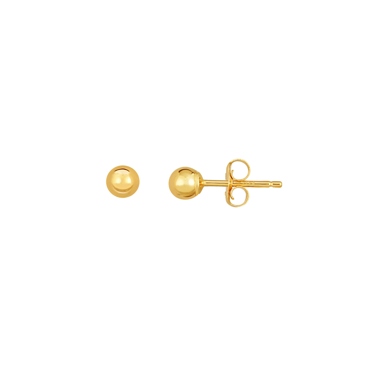 14 K GOLD POLISH BALL EARRING