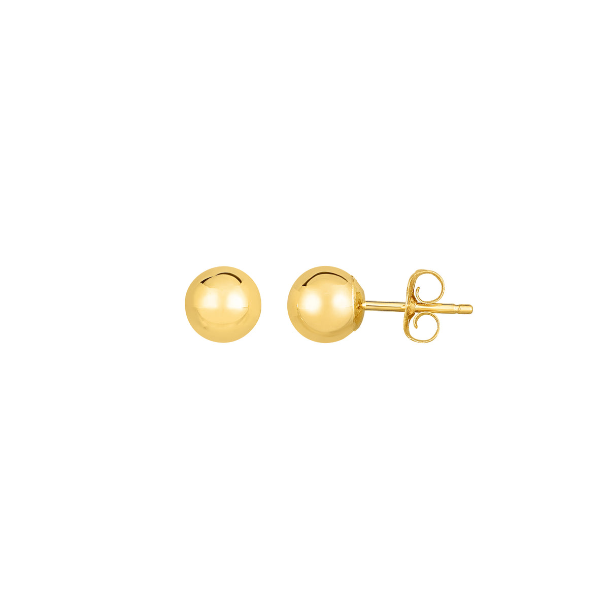 14 K GOLD POLISH BALL EARRING