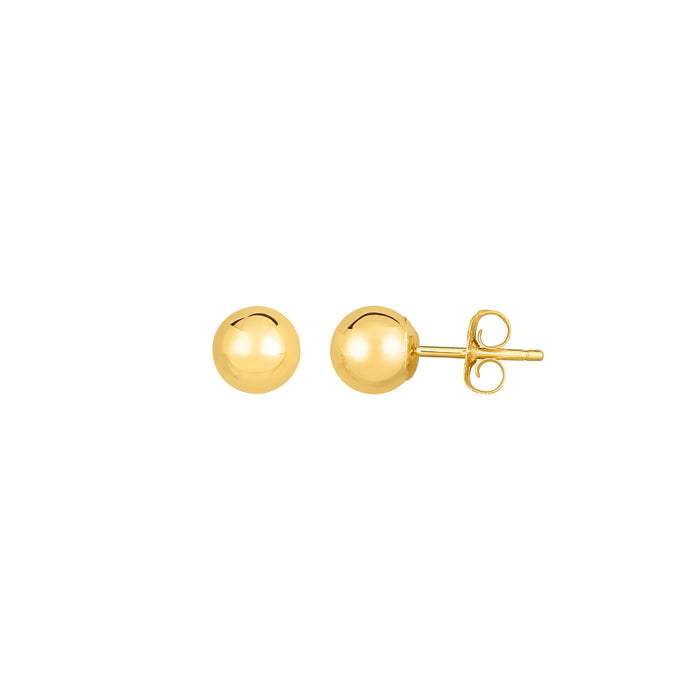 14 K GOLD POLISH BALL EARRING