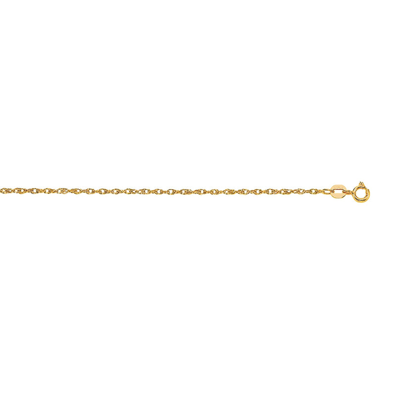 10K Gold Machine Rope Chain Carded