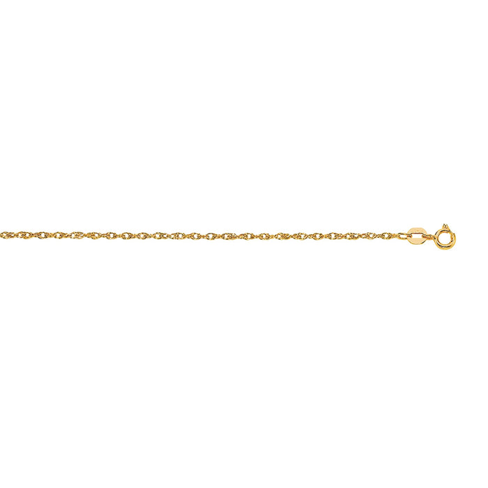 10K Gold Machine Rope Chain Carded