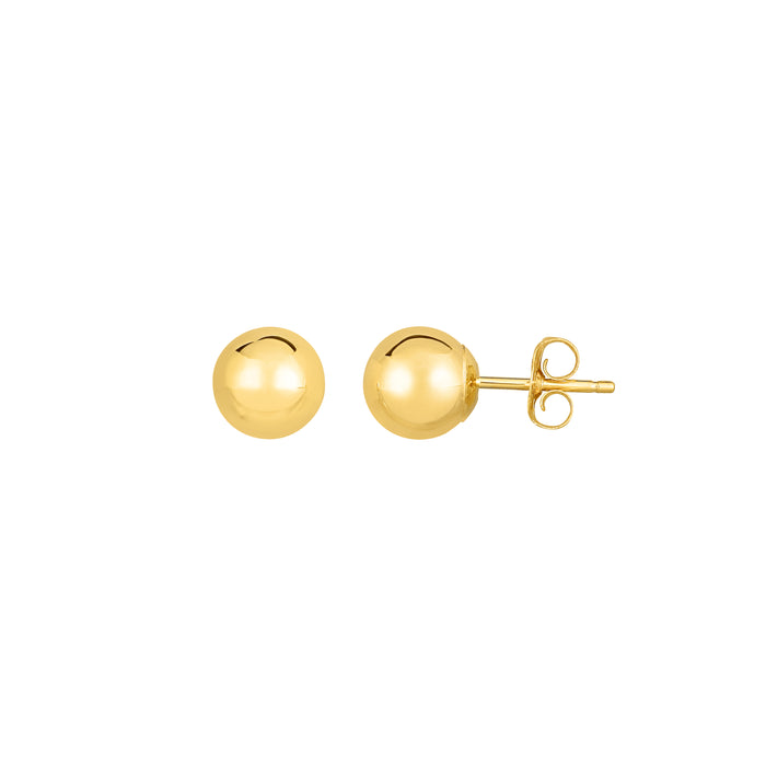 14 K GOLD POLISH BALL EARRING