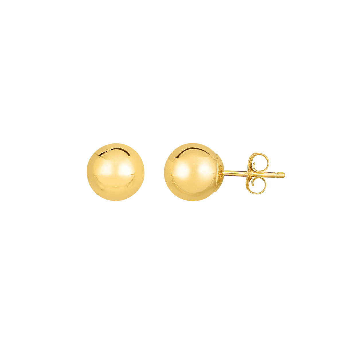 14 K GOLD POLISH BALL EARRING