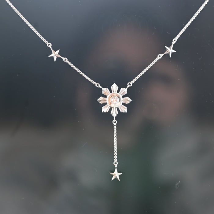 3 Stars & the Sun Necklace DIAMOND