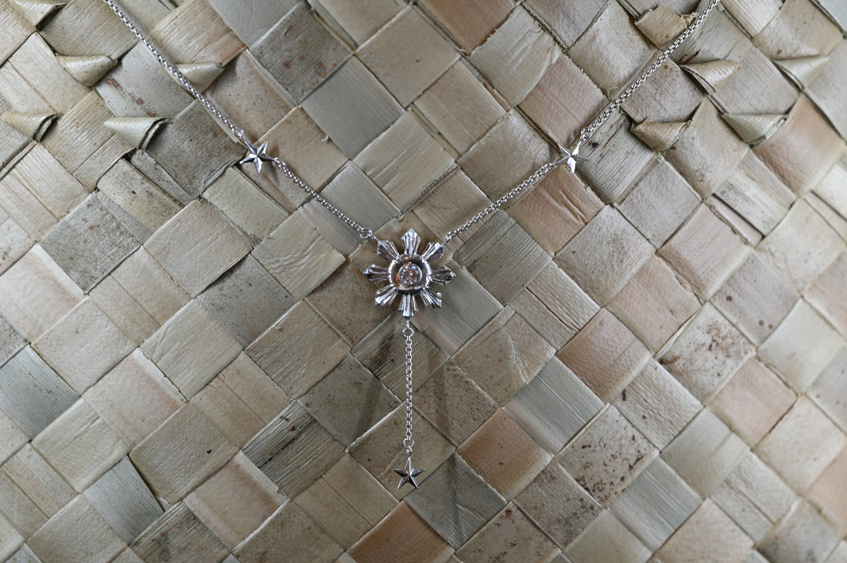 3 Stars & the Sun Necklace DIAMOND
