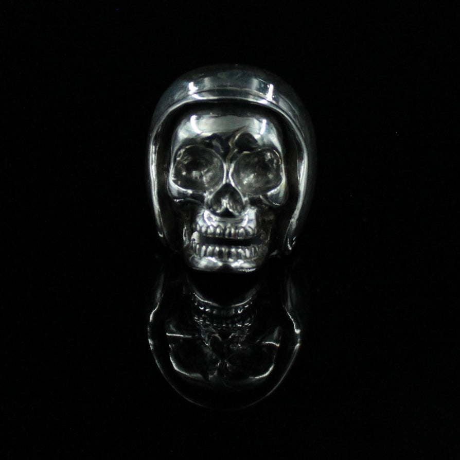 Biker Helmet Skull Ring