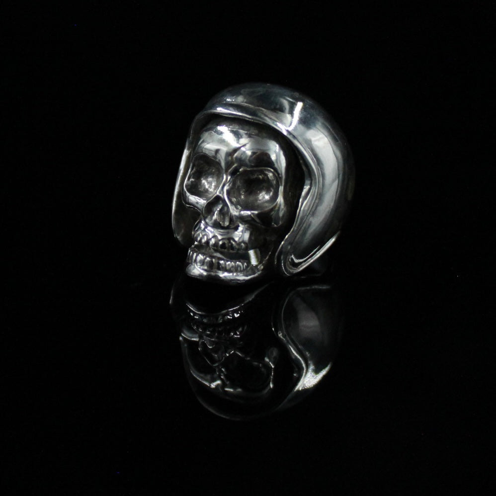 Biker Helmet Skull Ring