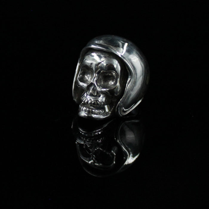 Biker Helmet Skull Ring