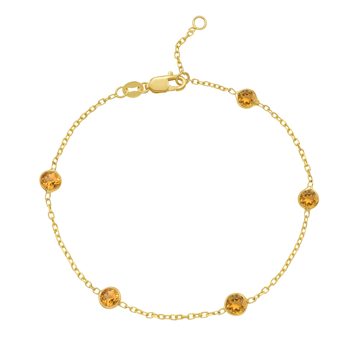 14k Birth Stone Station Bracelet