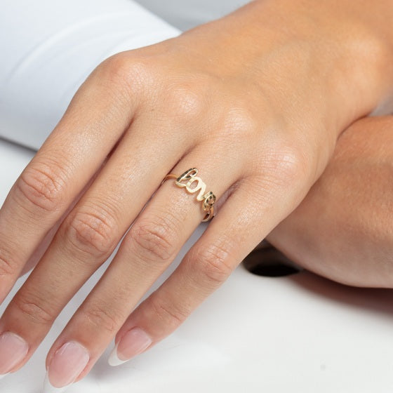 14K Gold "Love" Ring